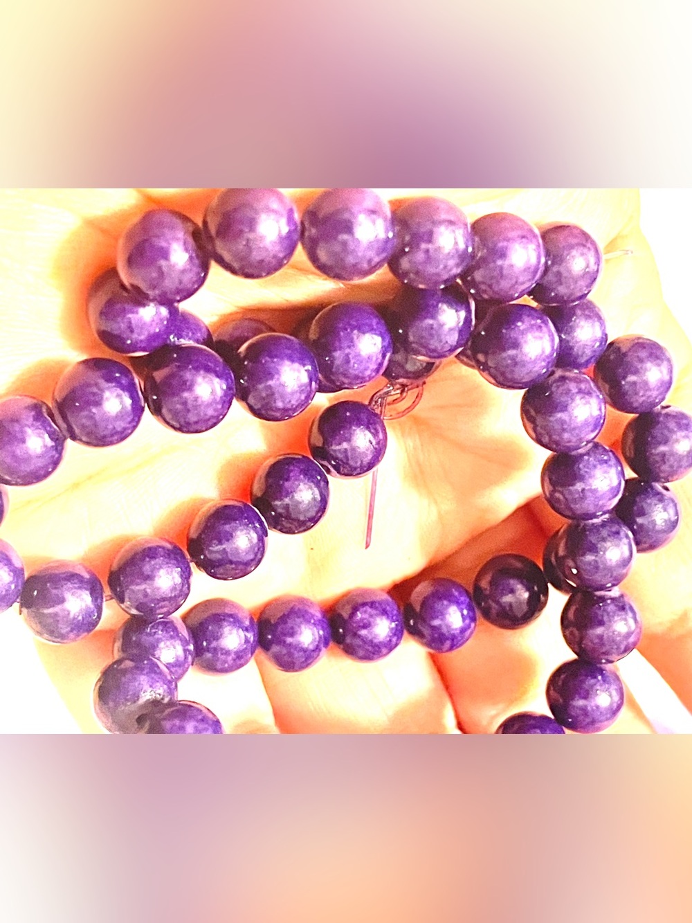 Strand of 8mm Purple Jade? Beads for Jewelry Making